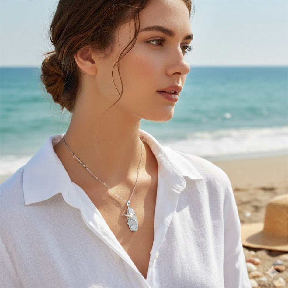 925 | İncili deniz yıldızı kolye