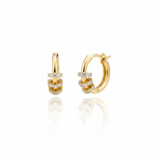 925 | Taşlı charm küpe