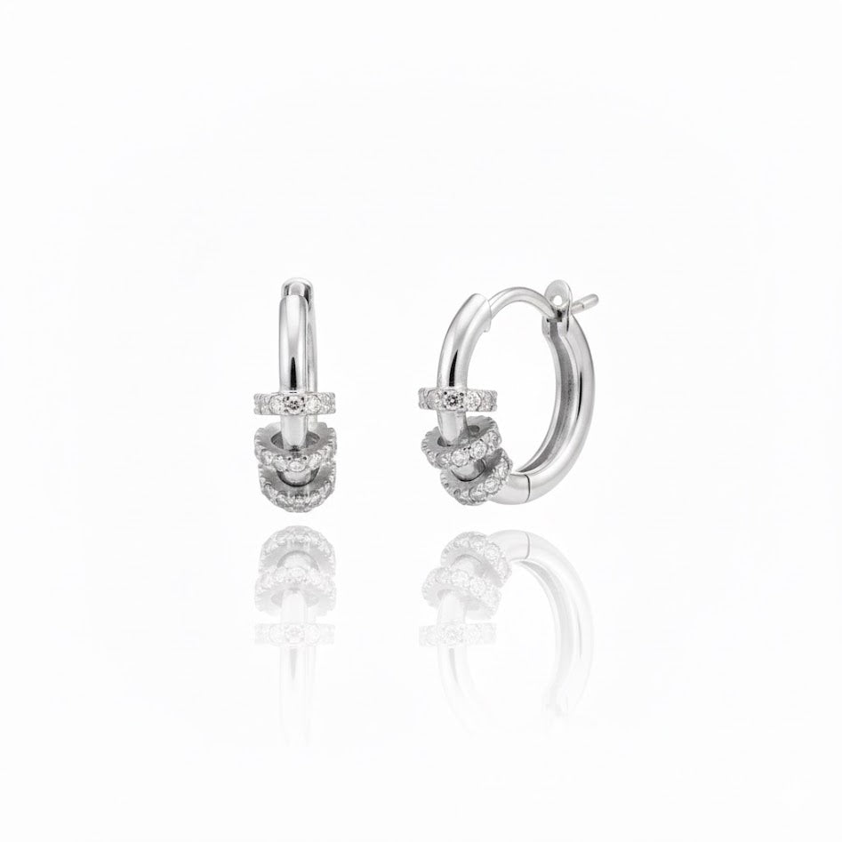 925 | Taşlı charm küpe