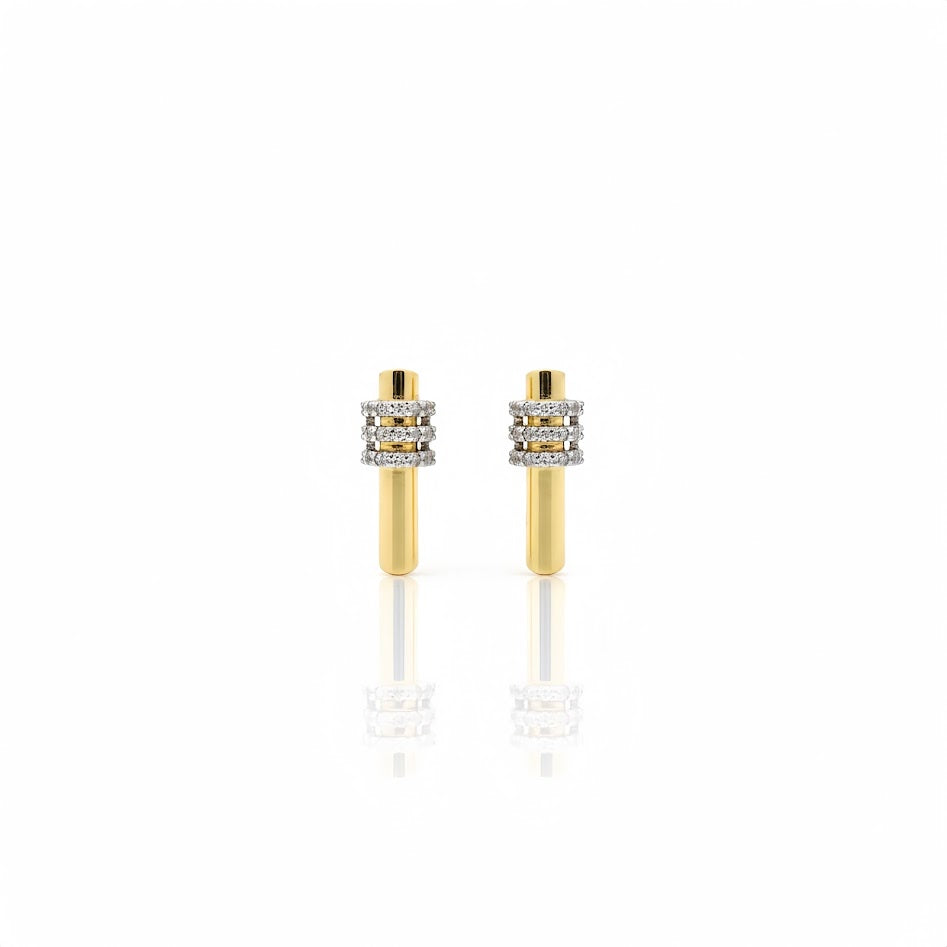 925 | Üç dizi taş küpe